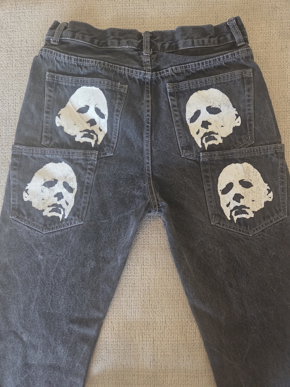 Men's Horror Streetwear Jeans Y2K Hip Hop Jeans - Picture 9 of 13